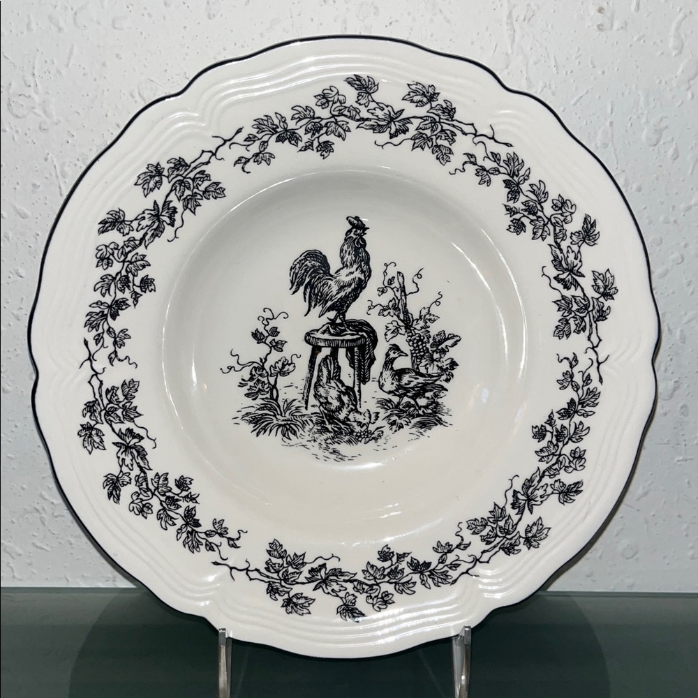 Vintage New England Toile Soup Bowl - Tabletops Unlimited 9 1/4"